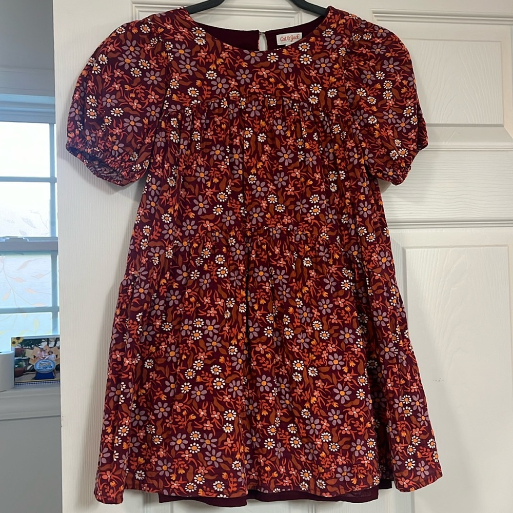 Fall short sleeved lined dress
